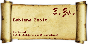 Bablena Zsolt névjegykártya